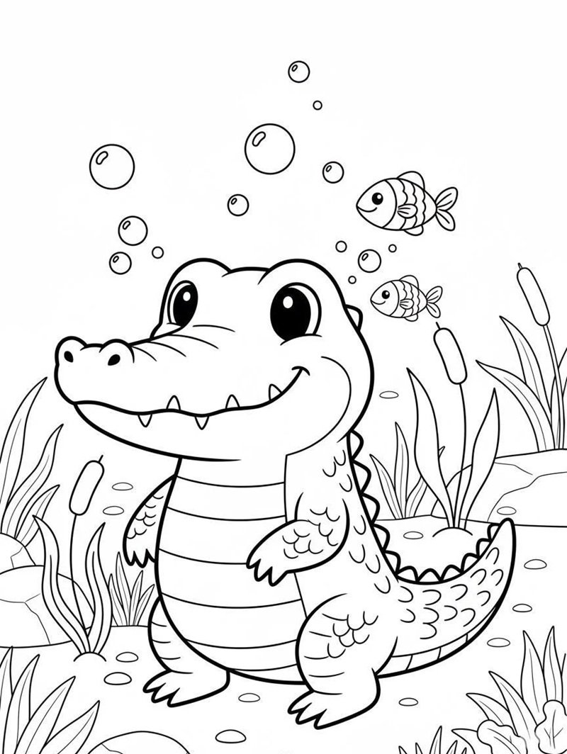 tô màu con cá sấu 27