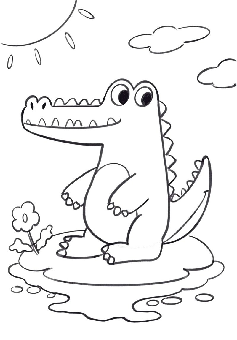 tô màu con cá sấu 35