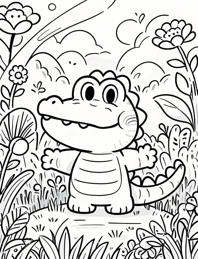 tô màu con cá sấu 37