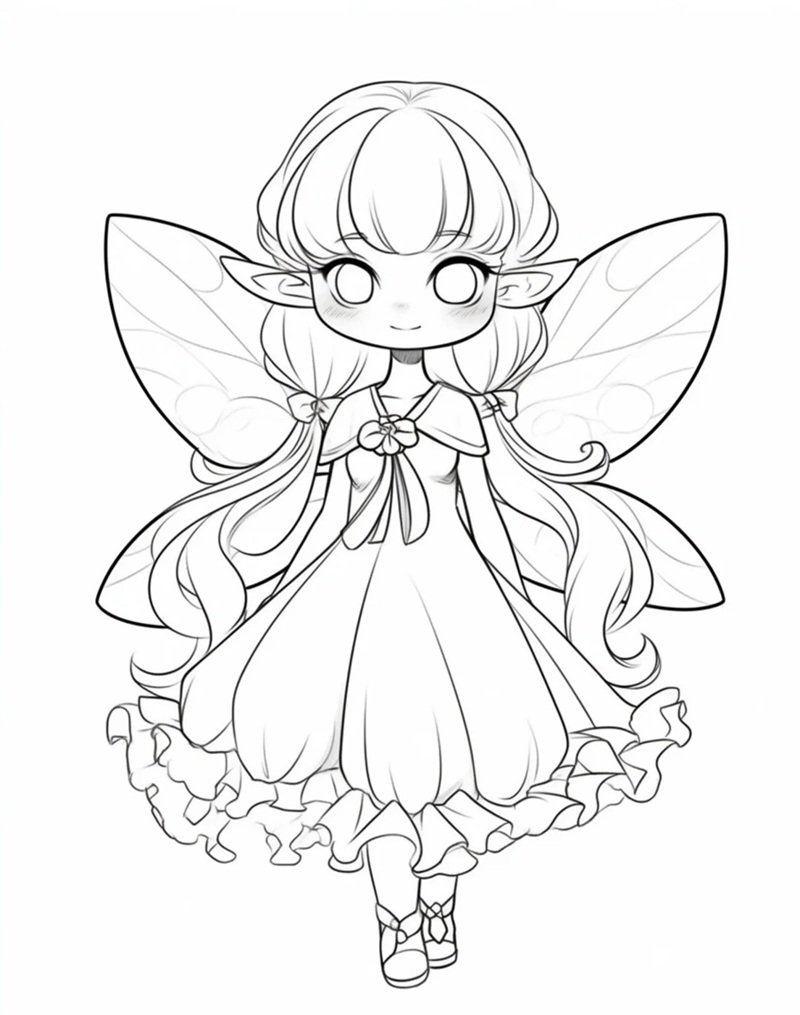 tranh cô tiên xanh chưa tô màu 21