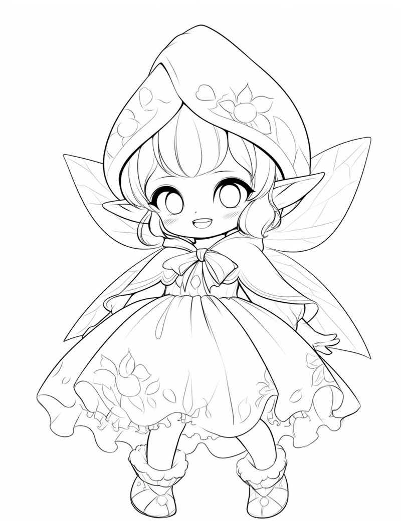 tranh cô tiên xanh chưa tô màu 25