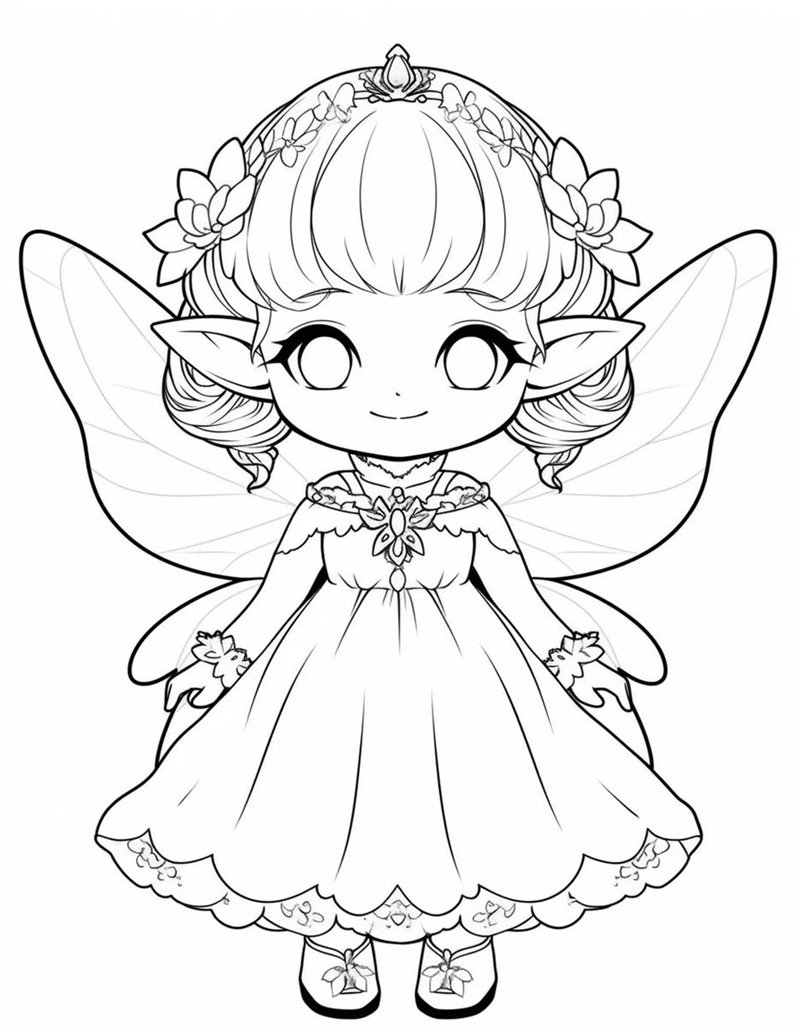 tranh cô tiên xanh chưa tô màu 28