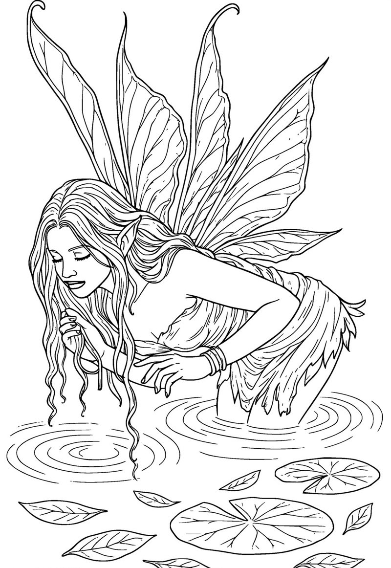tranh cô tiên xanh chưa tô màu 35