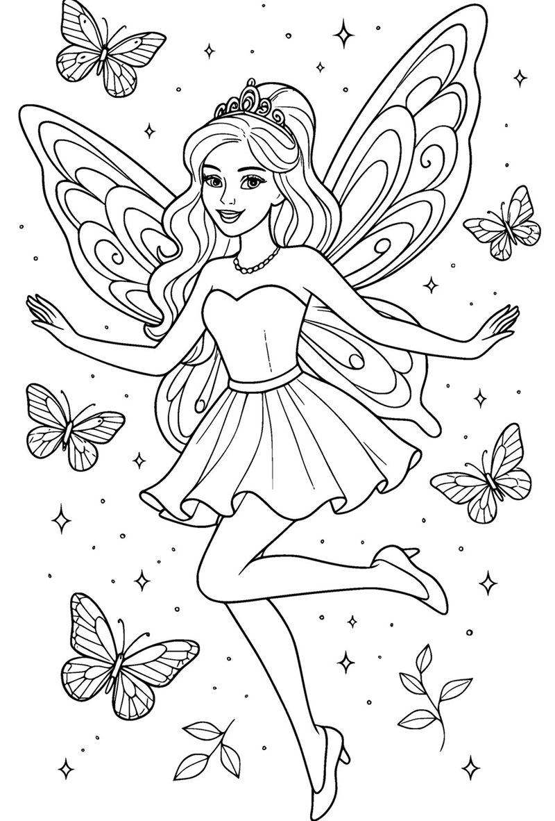 tranh cô tiên xanh chưa tô màu 37