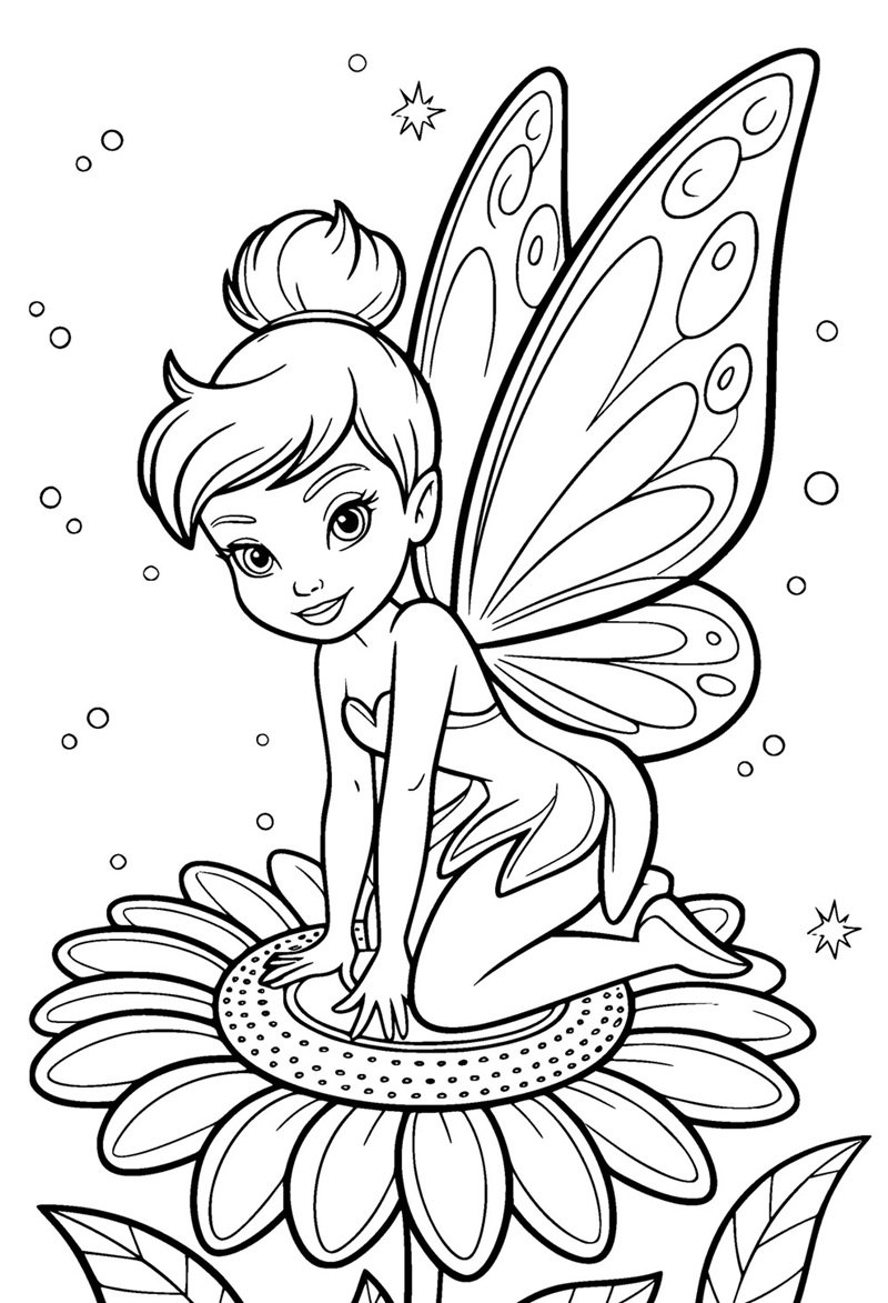 tranh cô tiên xanh chưa tô màu 38