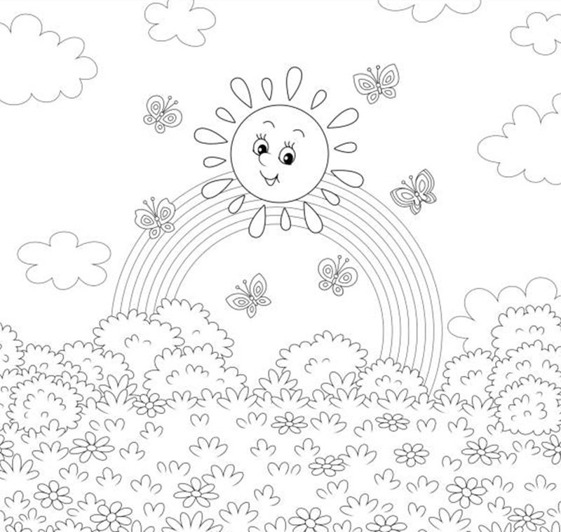 tranh tô màu cầu vồng 3