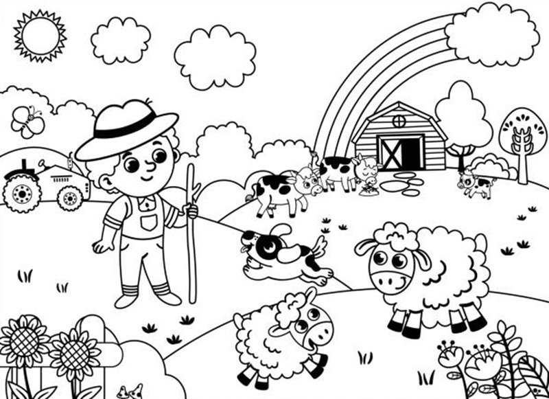 tranh tô màu cầu vồng 6