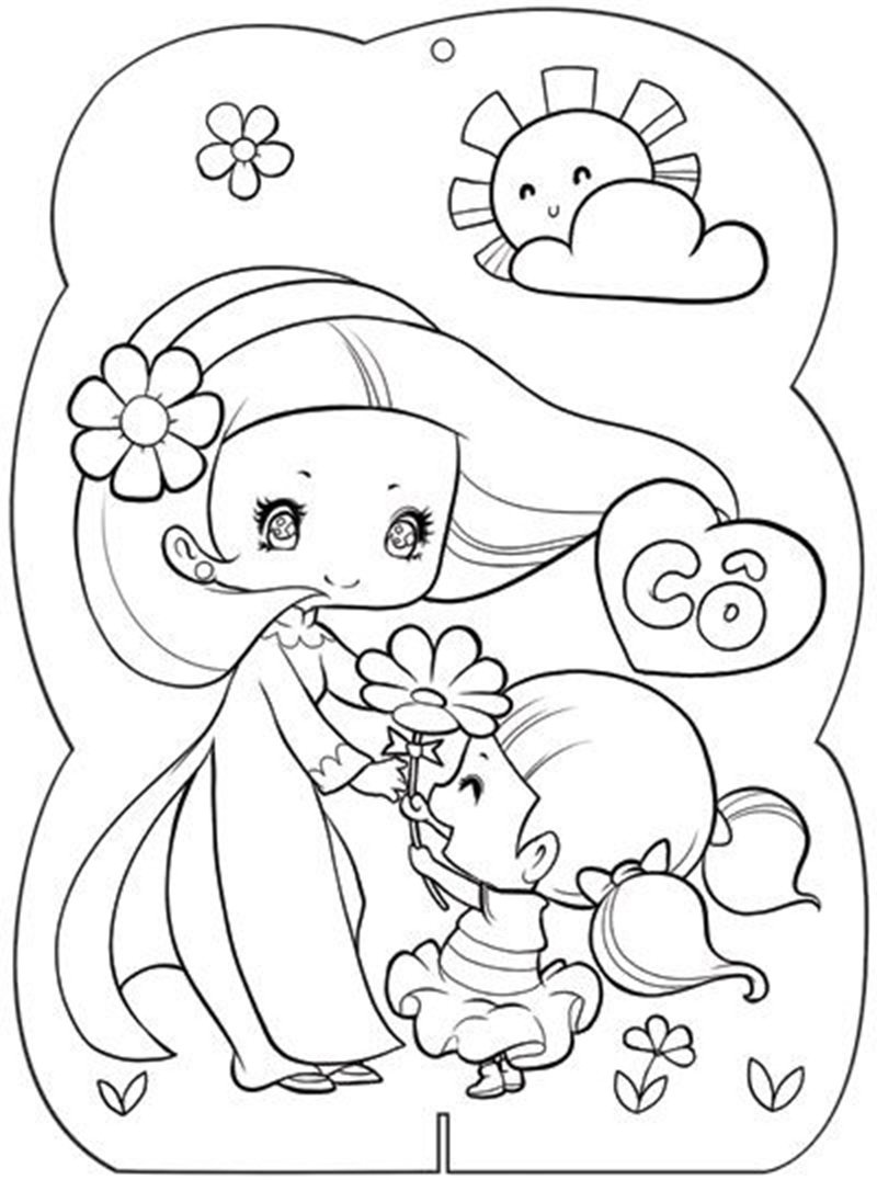 tranh tô màu cô giáo 1