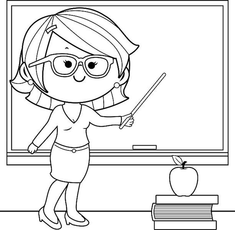 tranh tô màu cô giáo 15