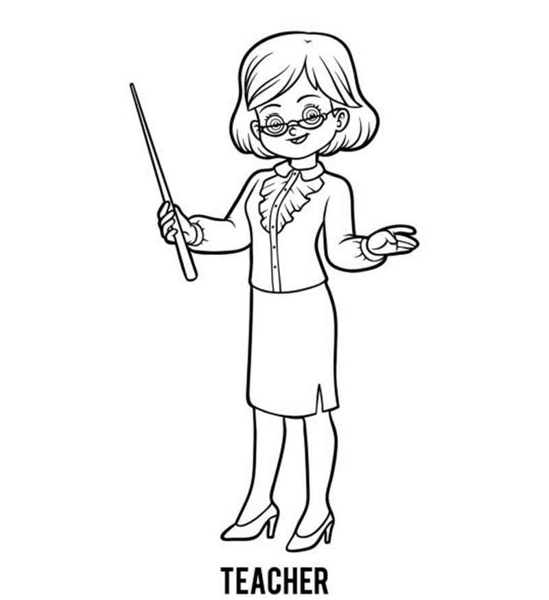 Coloring book for children, Teacher