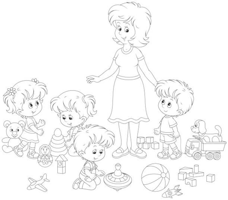 tranh tô màu cô giáo 17