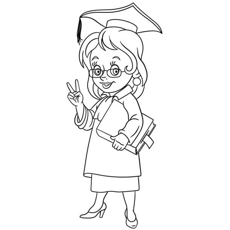 tranh tô màu cô giáo 18