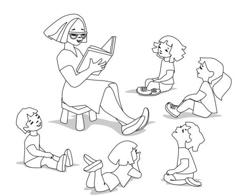 tranh tô màu cô giáo 2