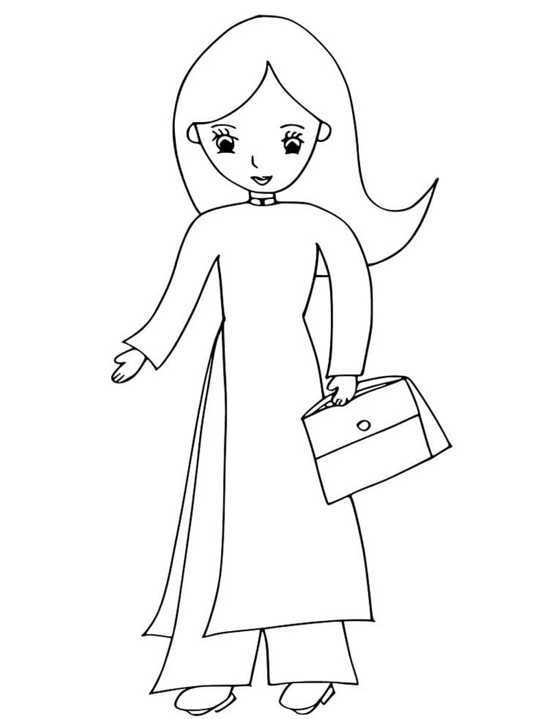 tranh tô màu cô giáo 20