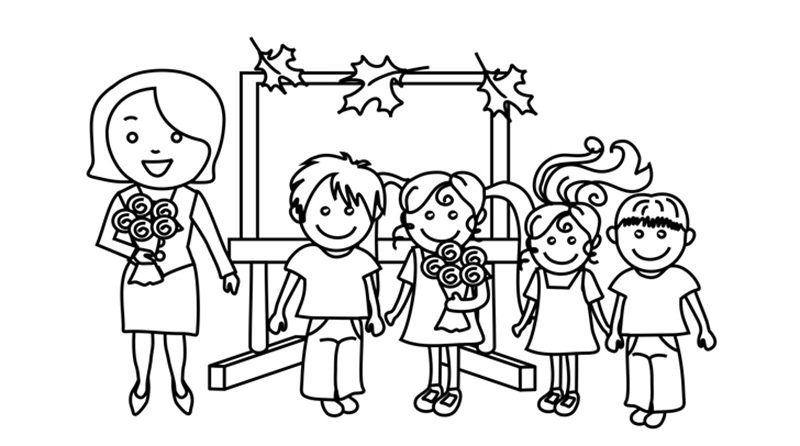 tranh tô màu cô giáo 22