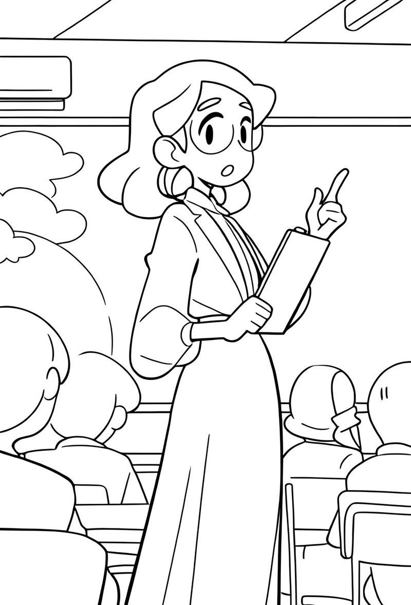 tranh tô màu cô giáo 27