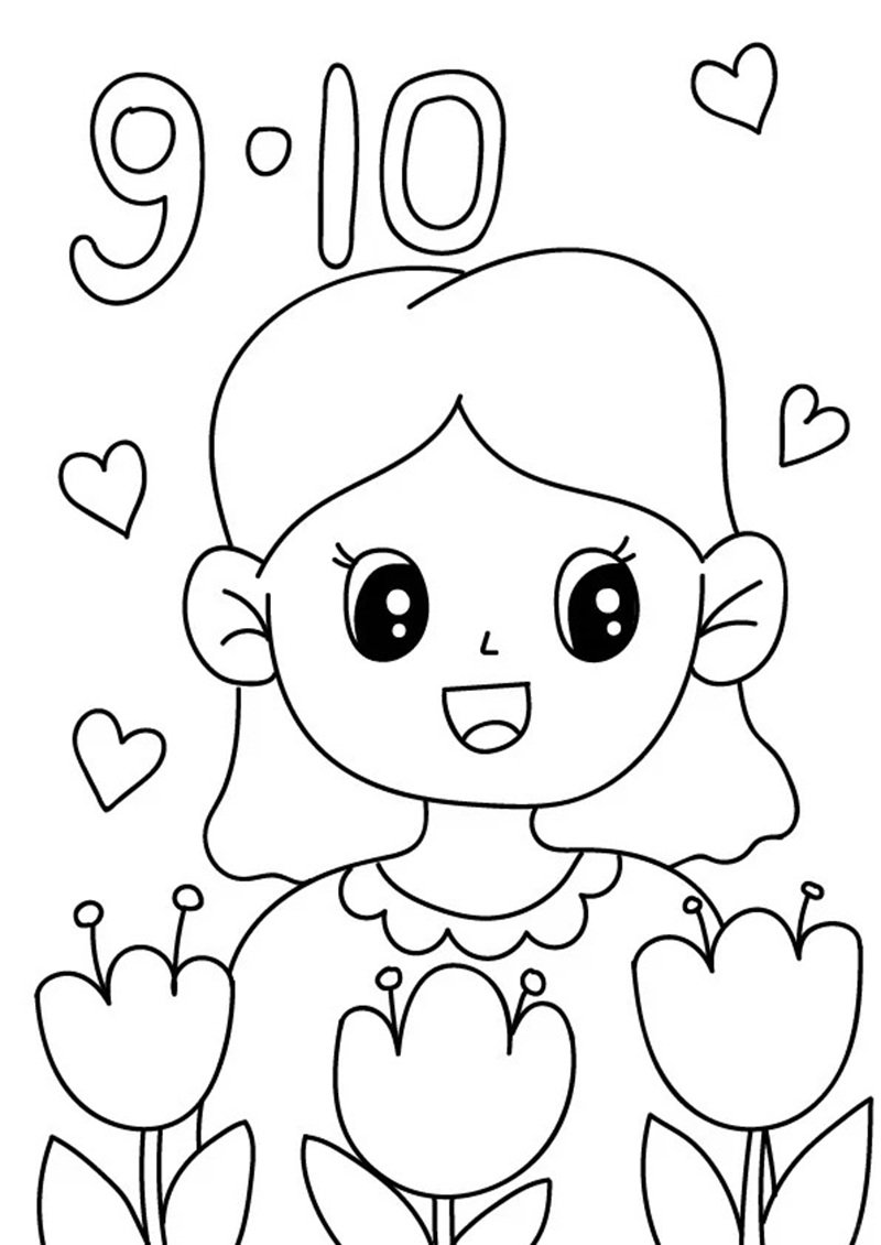 tranh tô màu cô giáo 29