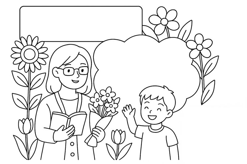 tranh tô màu cô giáo 30