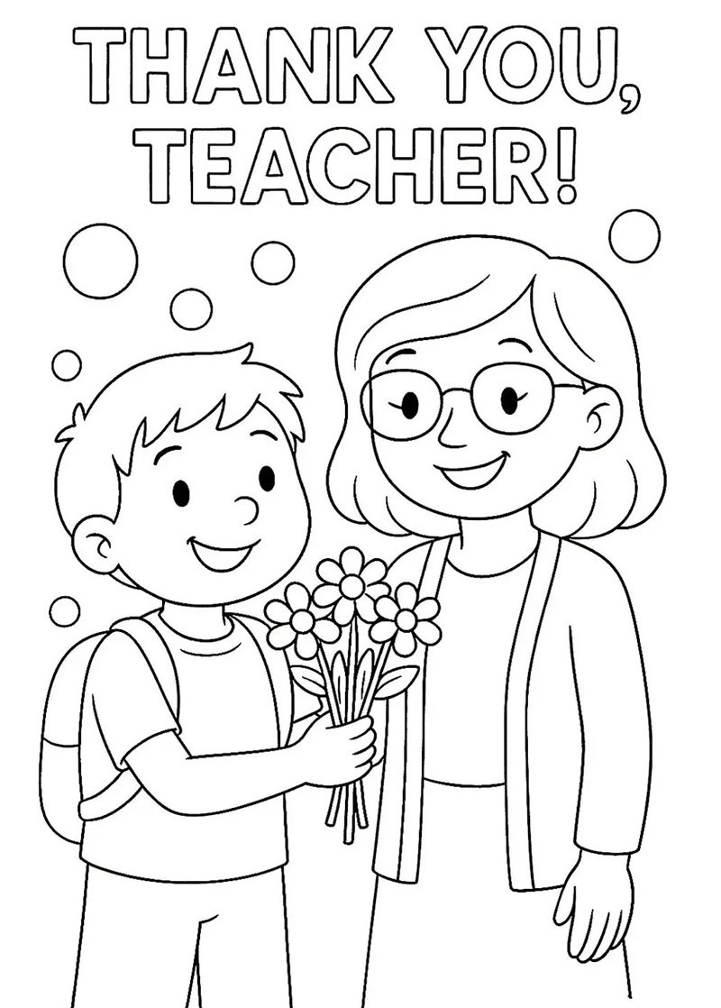 tranh tô màu cô giáo 32