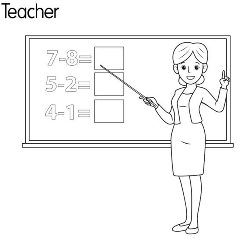 tranh tô màu cô giáo 7