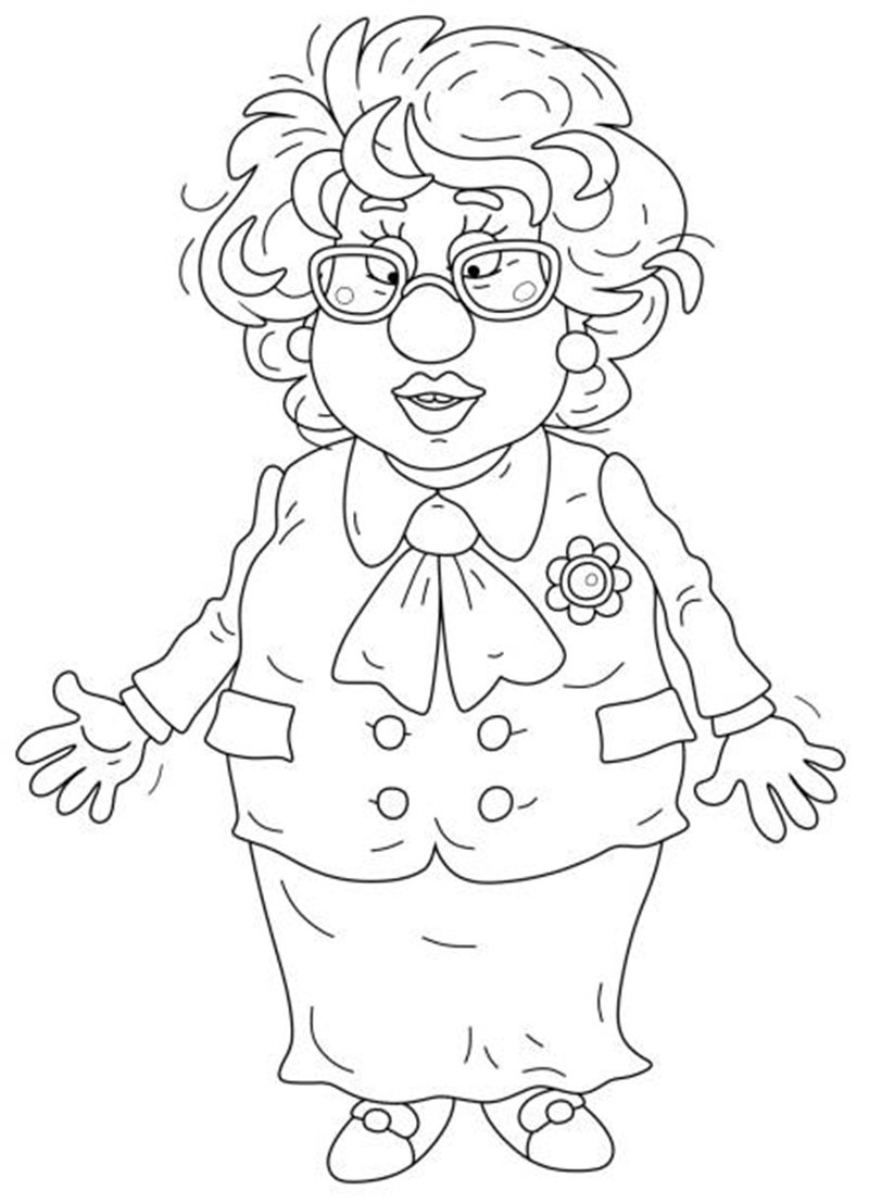 tranh tô màu cô giáo 9