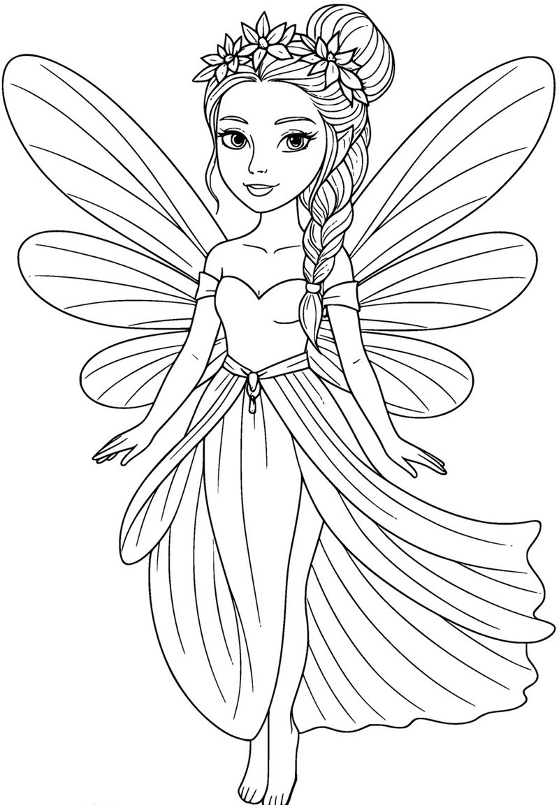 tranh tô màu cô tiên xanh 10