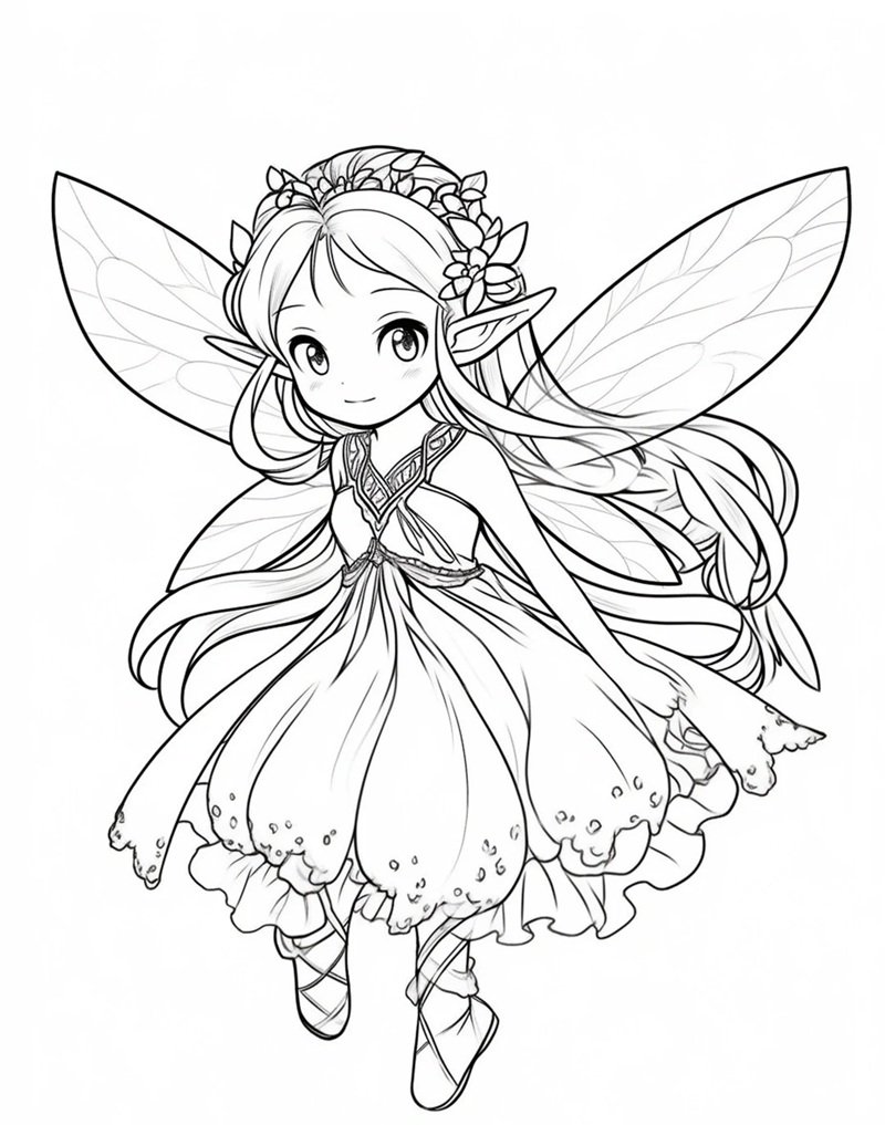 tranh tô màu cô tiên xanh 14