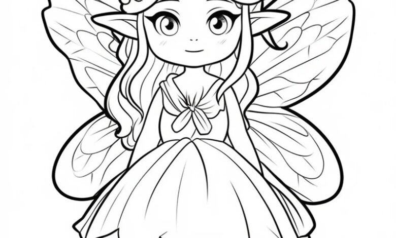 tranh tô màu cô tiên xanh 15