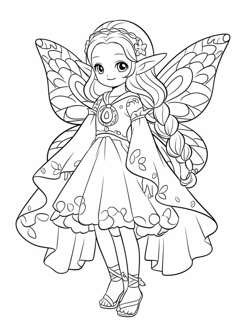 tranh tô màu cô tiên xanh 21