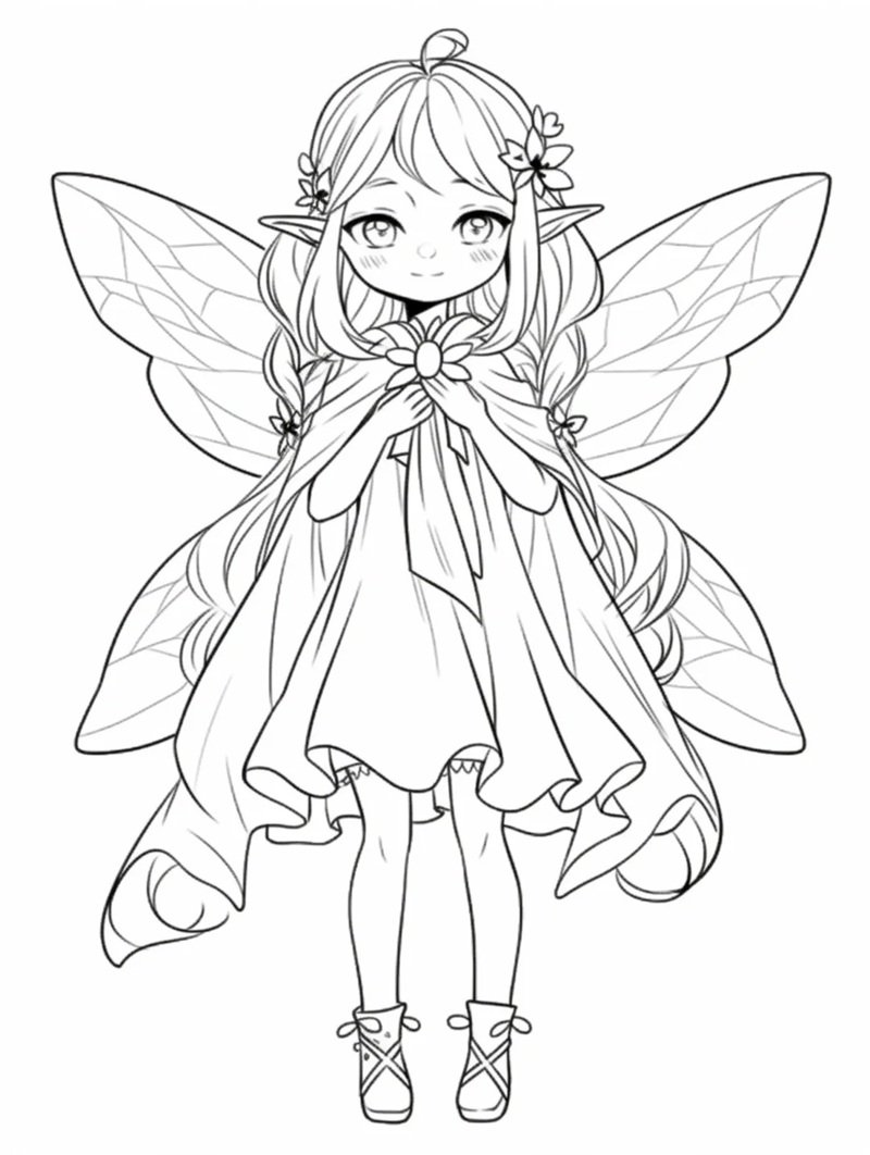 tranh tô màu cô tiên xanh 22