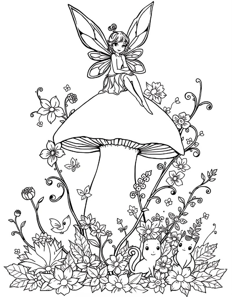 tranh tô màu cô tiên xanh 28