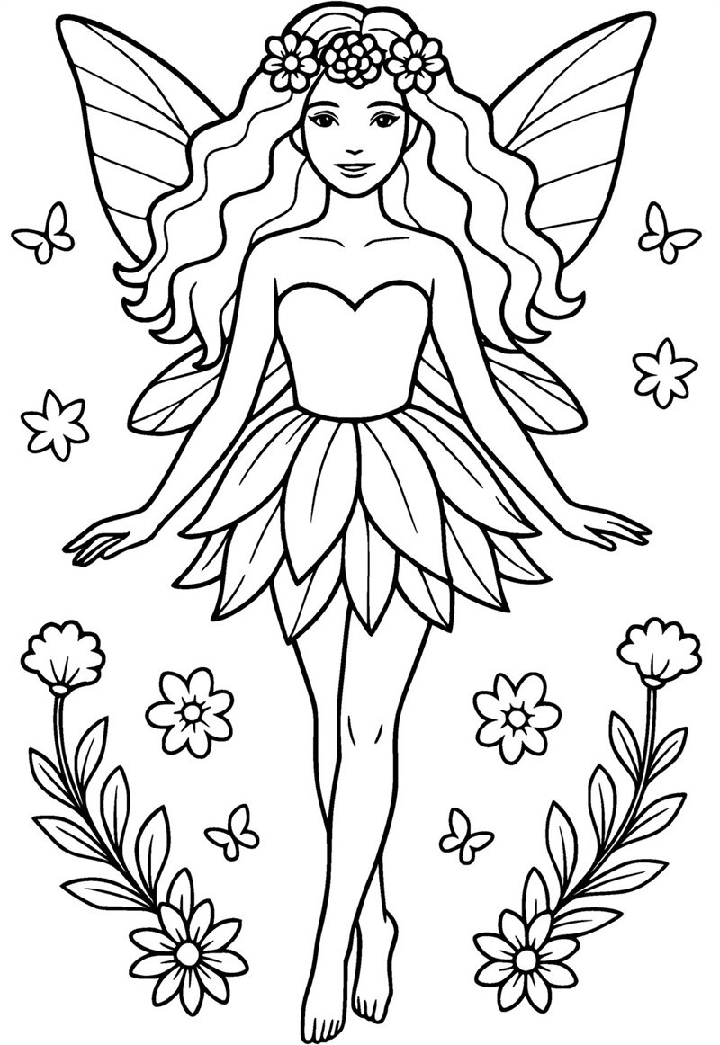 tranh tô màu cô tiên xanh 34