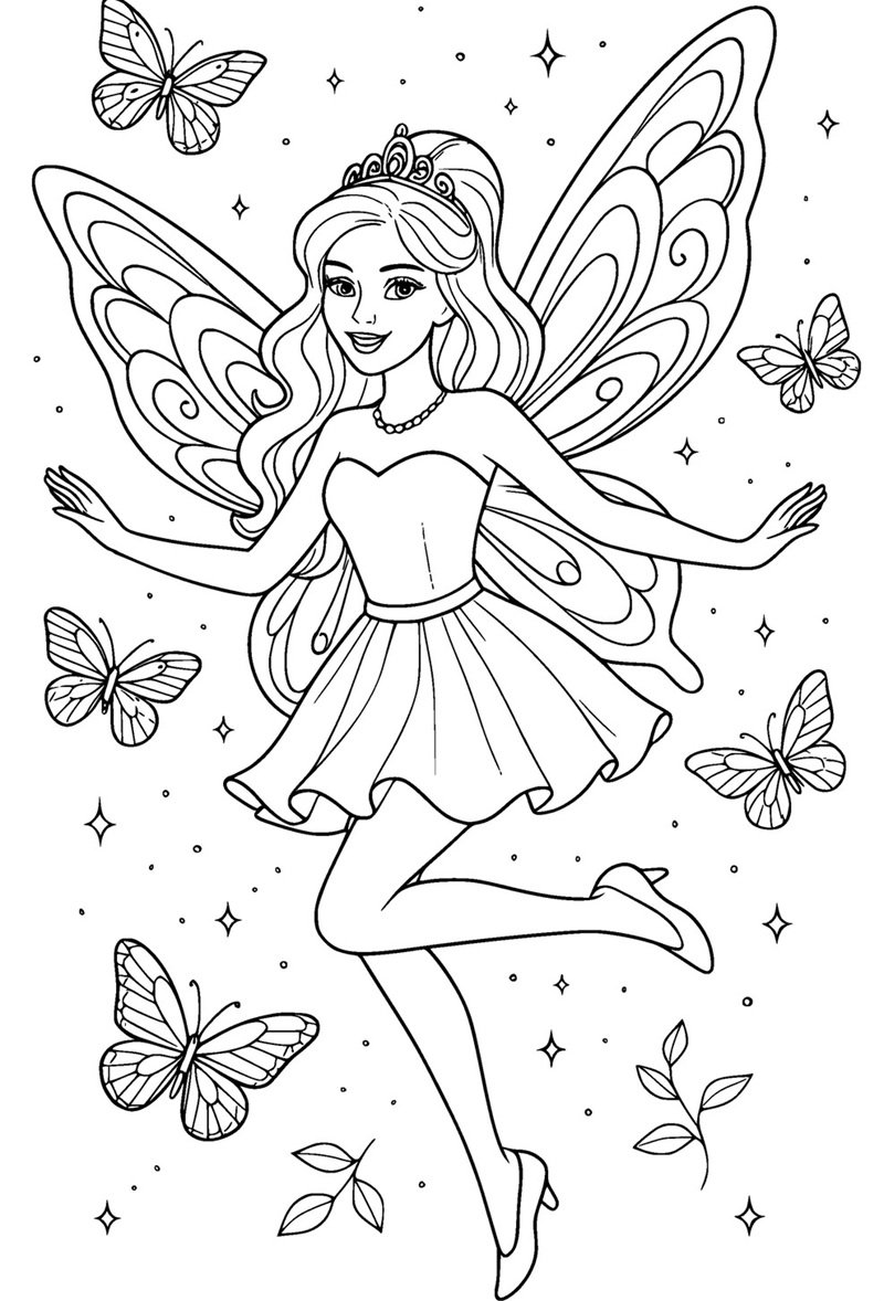 tranh tô màu cô tiên xanh 37