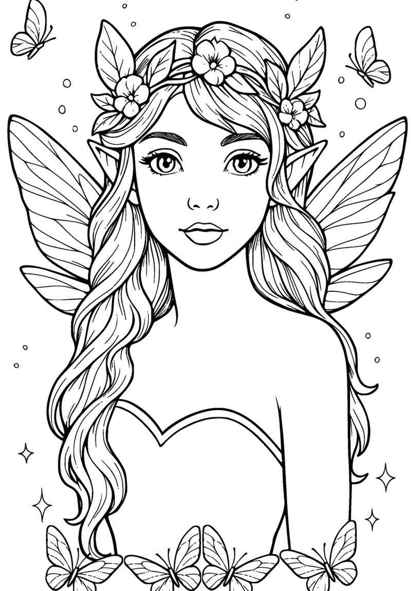 tranh tô màu cô tiên xanh 39