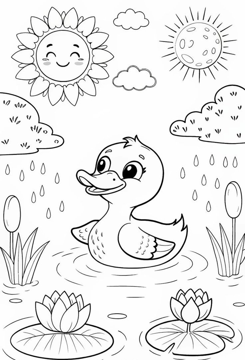 tranh tô màu con vịt 17