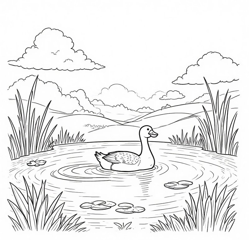 tranh tô màu con vịt 35