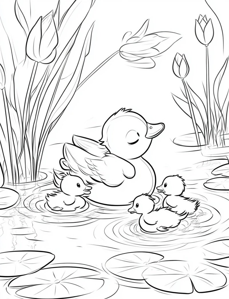 tranh tô màu con vịt 40