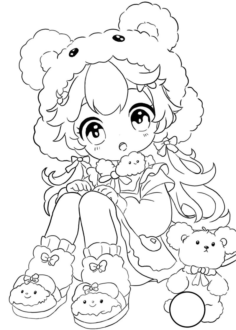 tranh tô màu cute chill 10