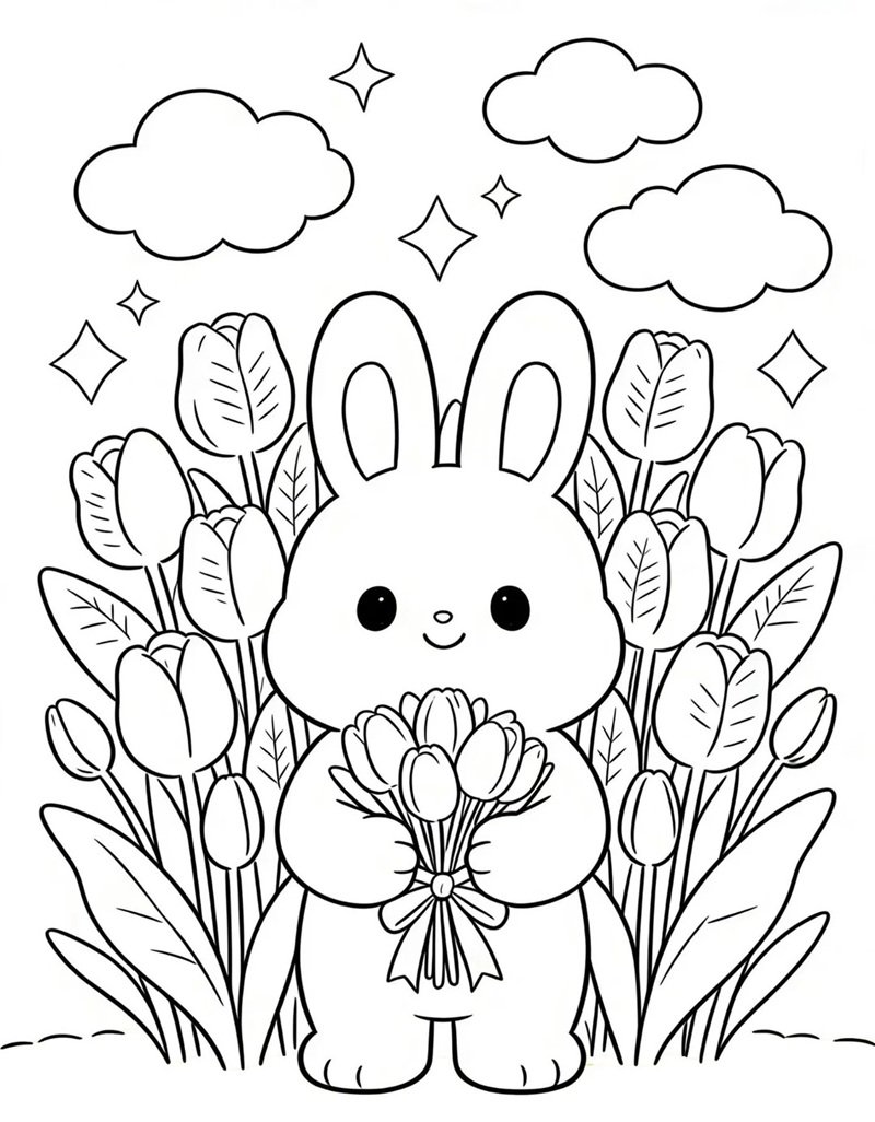 tranh tô màu cute chill 2