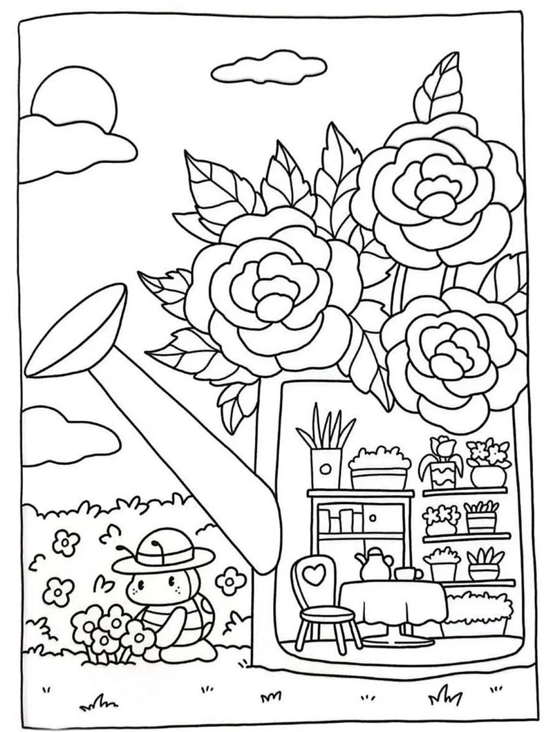 tranh tô màu cute chill 28