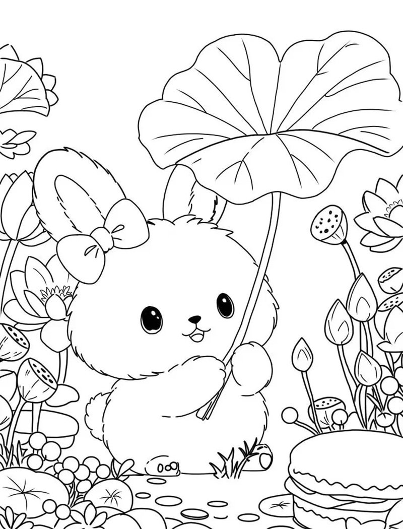 tranh tô màu cute chill 32