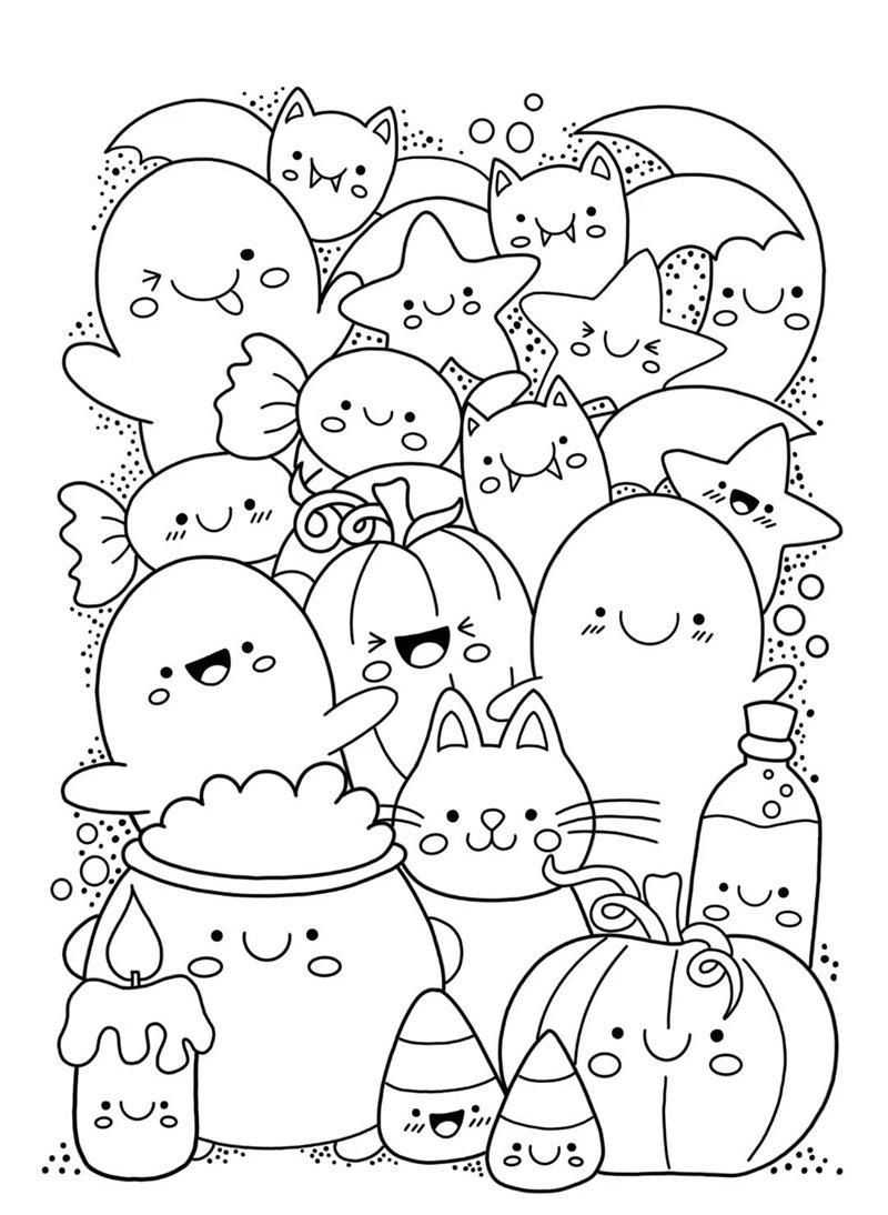 tranh tô màu cute chill 39