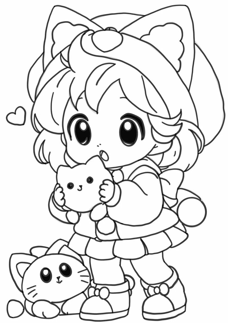 tranh tô màu cute chill 7