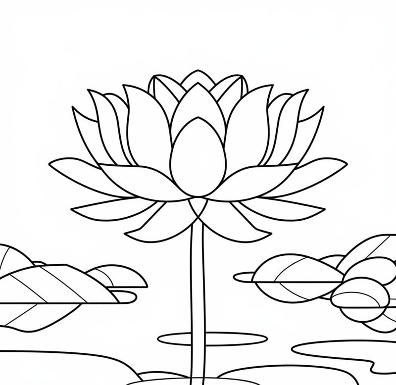 tranh tô màu hoa sen 11