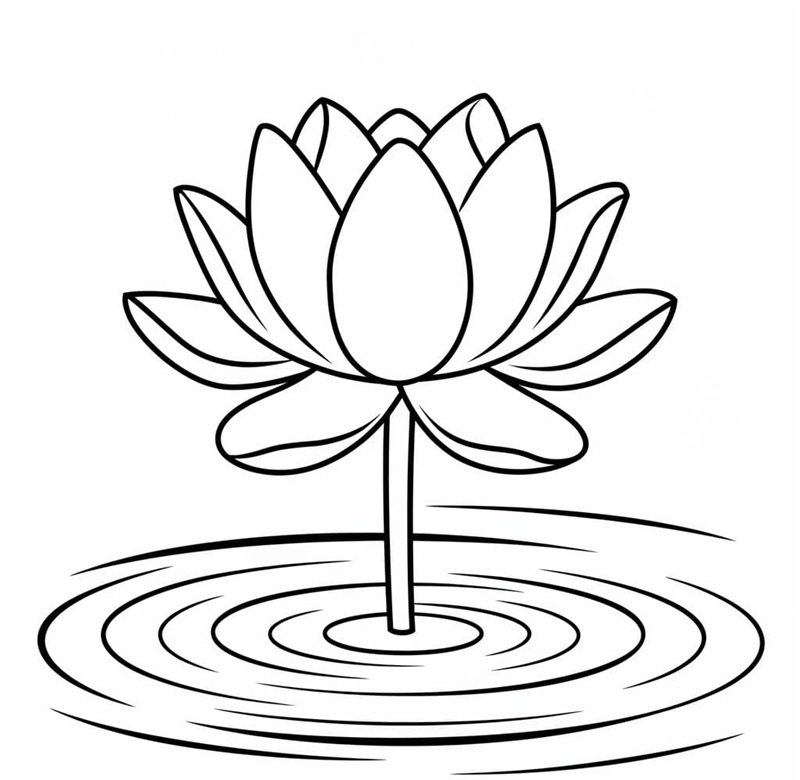 tranh tô màu hoa sen 15