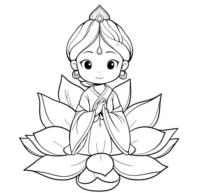 tranh tô màu hoa sen 33