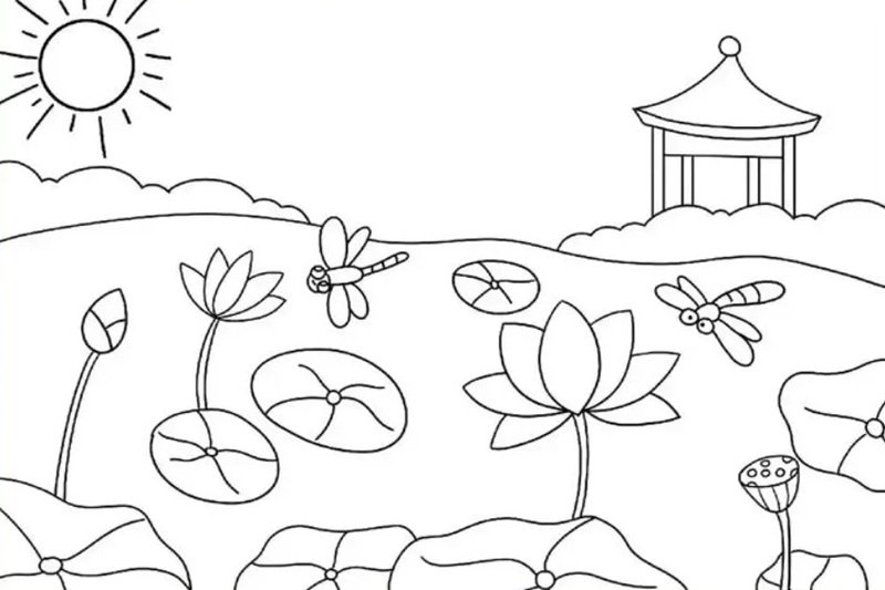 tranh tô màu hoa sen 40