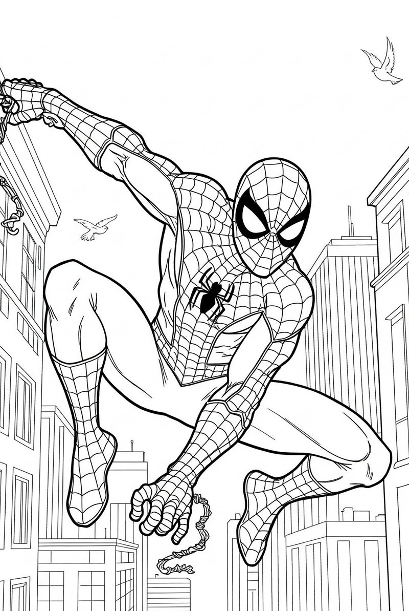 tranh tô màu người nhện 1