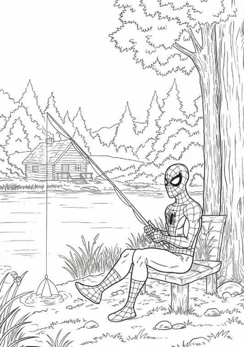 tranh tô màu người nhện 19