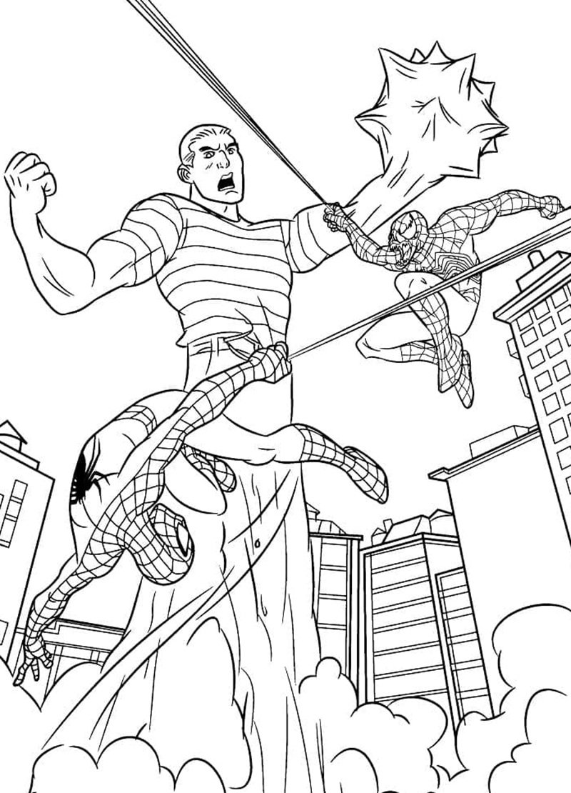 tranh tô màu người nhện 8